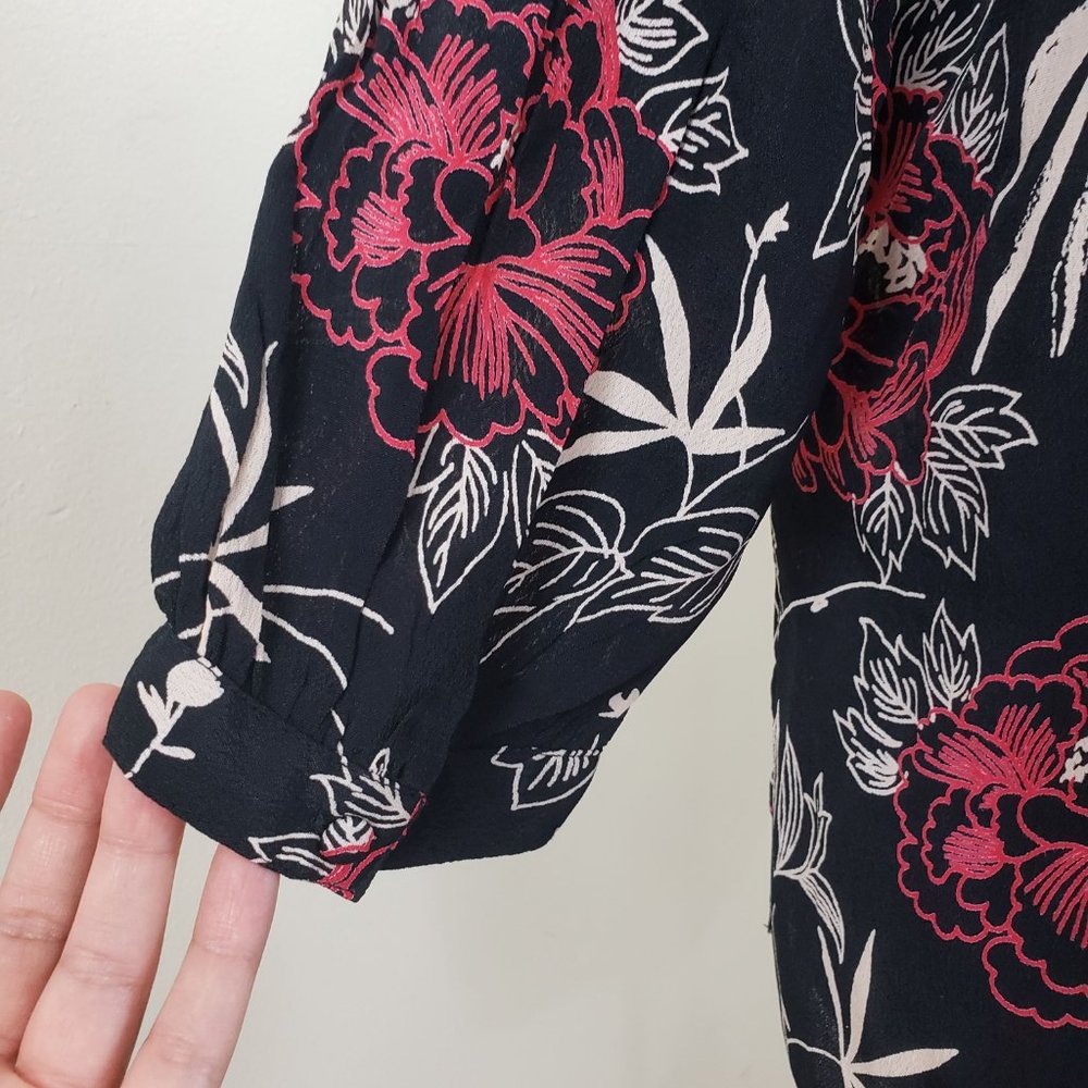 Deby Debo Saphir Floral Print Blouse Black Size Small - Picture 9 of 13